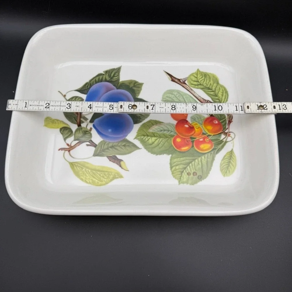 Vintage Portmeirion Pomona Rectangle Casserole Baker Cherry Plum 12